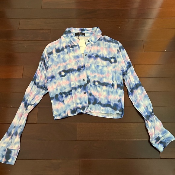 Tie dye Crop Button down top - NEW - Picture 2 of 4
